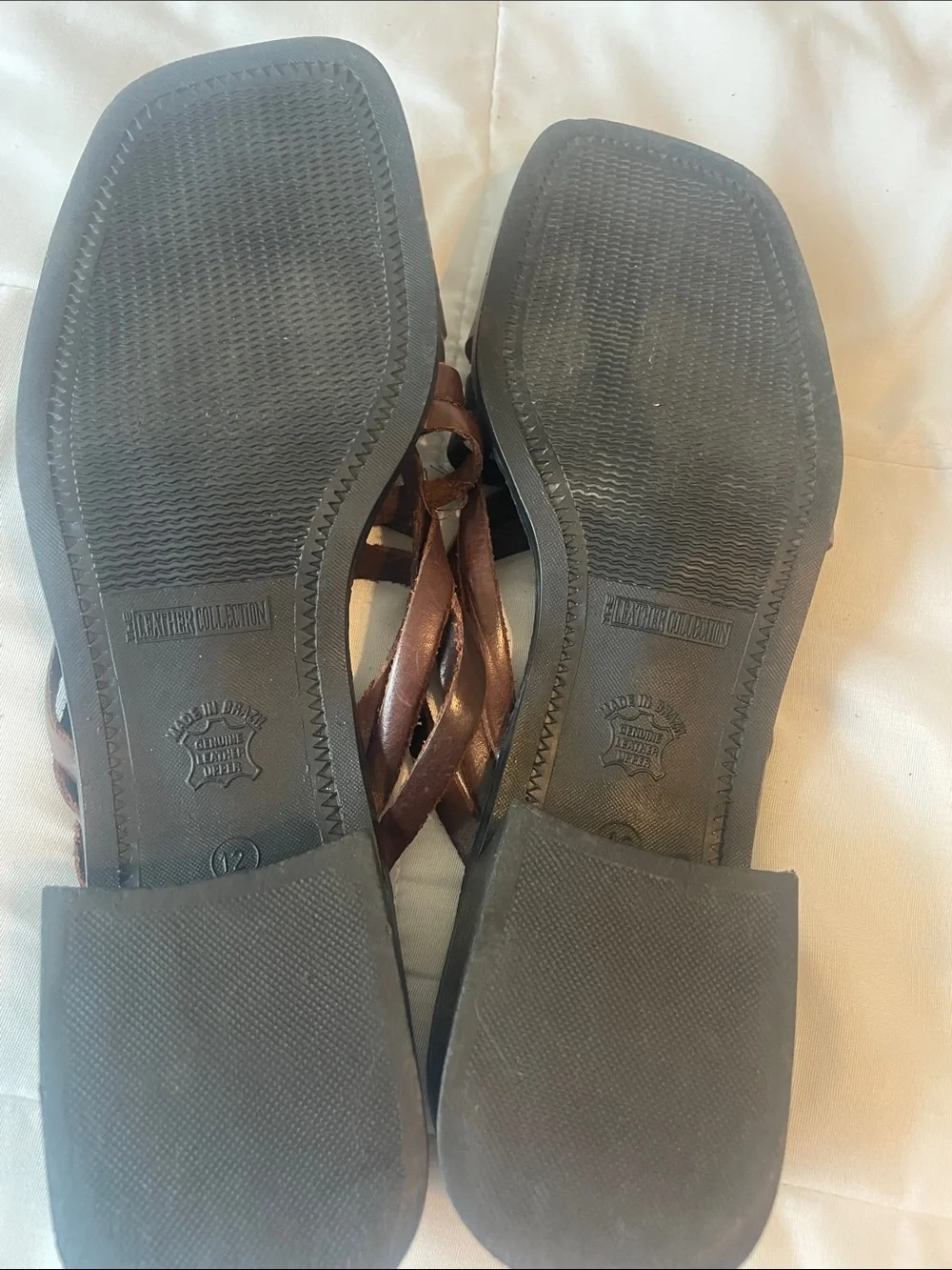 Vintage 90s Brown Leather Strappy Slide Sandals